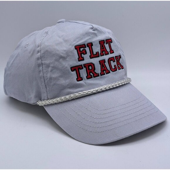 Vintage Flat Track Motorcycle Racing Hat Snapback Trucker Rope VTG 80s KC Caps - Picture 1 of 5